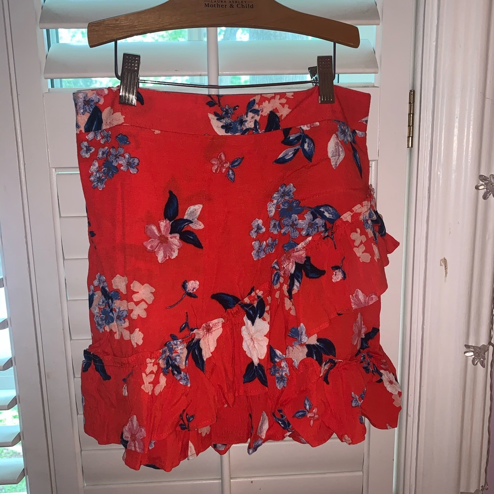 Cupcakes and Cashmere red floral skirt